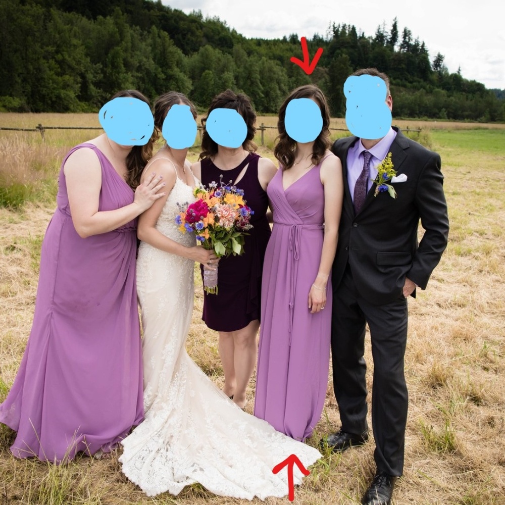 Double-strap Long Georgette Bridesmaid Wrap Dress